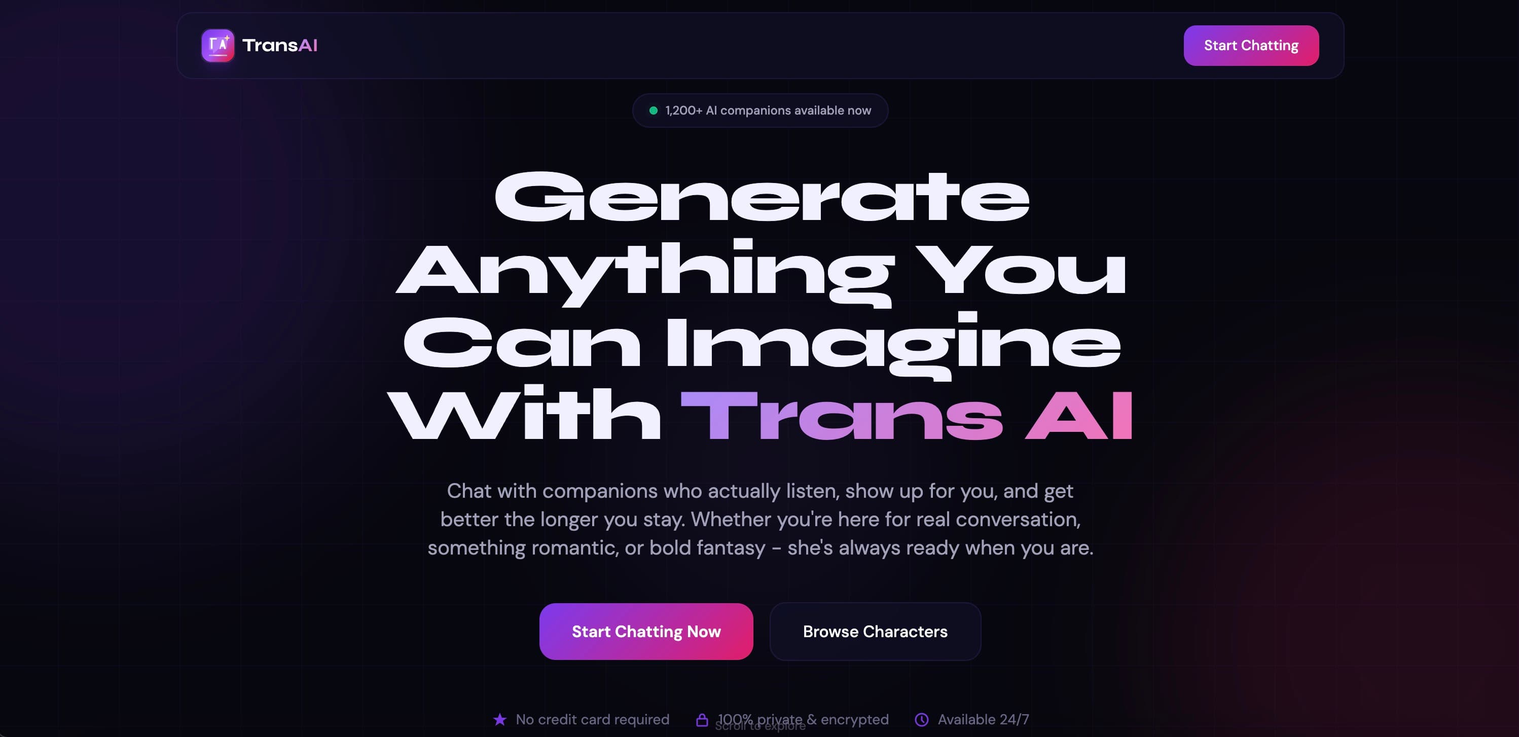 AI Trans Chat interface screenshot